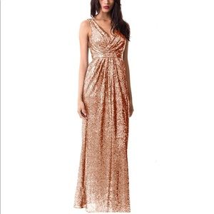 Rose gold sequin dress